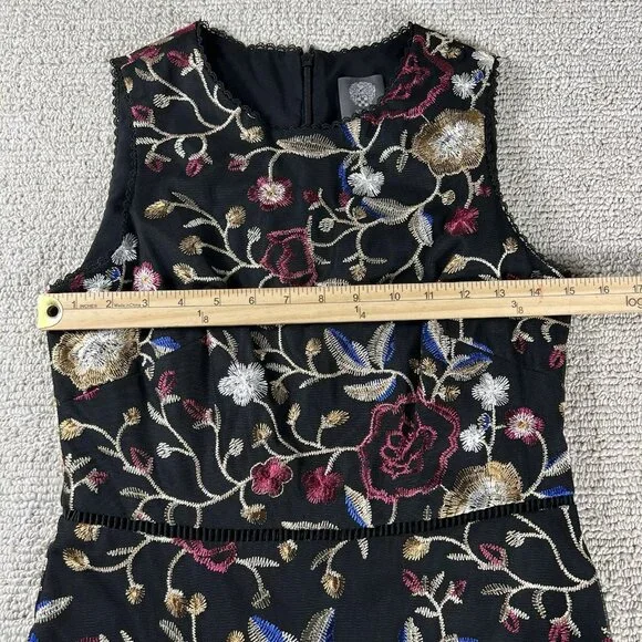 Vince Camuto Sleeveless Colorful Floral Dress Black Women’s Size 4 - Picture 5 of 16